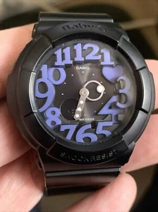 Casio Baby-G Neon Dial Series Black Ladies Watch BGA-134-1B New Battery Working - Picture 1 of 24