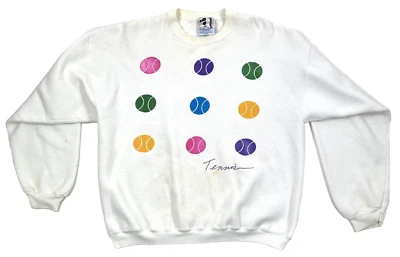 Sudadera colorida vintage de pelotas de tenis de los años 80 para mujer talla GRANDE Foto 1 de 4