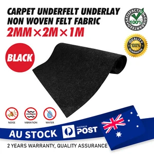 2sqm 2mm Black Felt Boat Marine Carpets Yacht Underfelt Non-Slip 2M Width - Picture 1 of 15