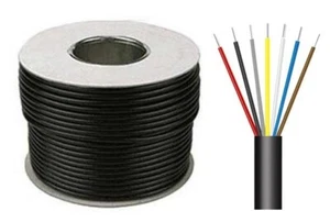 Schwarz 0,75 mm 7-adrig 3187Y Rund Flexibel Kabel Flex - Bild 1 von 1