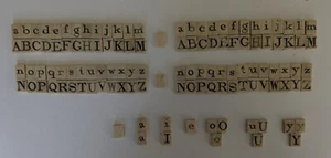Alphabet Letter Tiles Double Sided - Bone (Cow/Bovine) Circa Late 19th Century - Picture 1 of 11