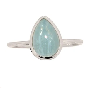 Natural Aquamarine - Brazil 925 Sterling Silver Ring Jewelry s.7 CR71866 - Picture 1 of 1