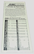 AUGUST 1992 MARC CAMDEN LINE PENN LINE PUBLIC TIMETABLE 