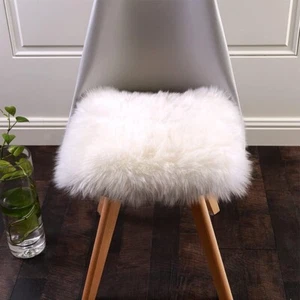 Elegant Super Soft White Faux Fur Seat Cushions - 6 PCs for Cozy Living Spaces - Picture 1 of 10