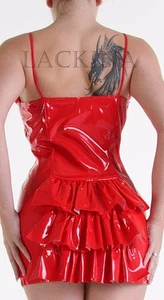 Lackina- Lack Spaghettiträgerkleid  rot oder schwarz - Bild 1 von 7