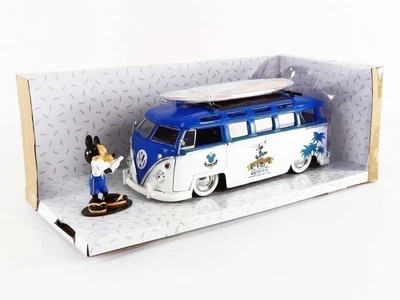 Jada Toys Disney Topolino E Amici 1:24 Volkswagen T1 Bus Auto In Metallo Con... - Immagine 1 di 4