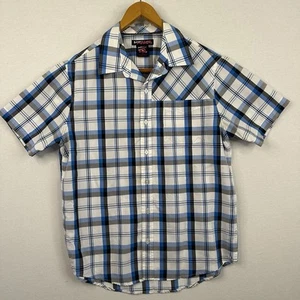 Tony Hawk Men’s Medium Button Up Shirt Skater Casual Plaid Short Sleeve - Picture 1 of 5