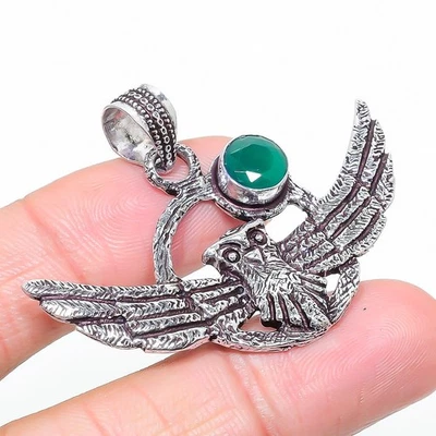 Emerald(Simulated) Gemstone Handmade Jewelry Pendant 1.50" For Her o173 - Image 1 of 3