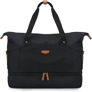 Weekender Bag for Women, Foldie Travel Bag Expandable with Shoes Compartment ... - Picture 1 of 5
