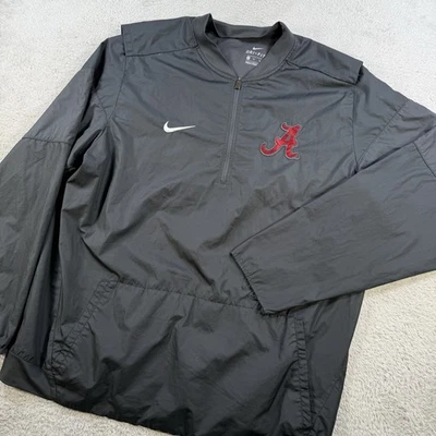 Nike Alabama Crimson Tide Pullover Mens XL Grey Dri-Fit 1/4 Zip Vented Pocket - Image 1 of 4