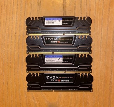 16GB EVGA Superclockeada RAM PC3-12800 DDR3-1600 2x8GB CL9 1.5V Memoria 16GD31600MR Foto 1 de 4