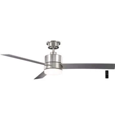 Hampton Bay Madison 52 in. Brushed Nickel LED Ceiling Fan w/Remote - Ships Free - Image 1 of 4