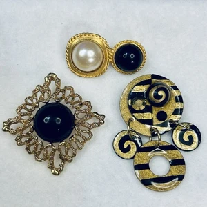Lote de 3 Broches de Declaración Reciclados Vintage Original Joyería Arte Prendedores - Imagen 1 de 5