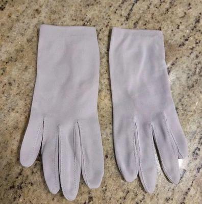 Guantes formales de muñeca elásticos de nailon púrpura claro talla M/L vintage para mujer 8" Foto 1 de 4