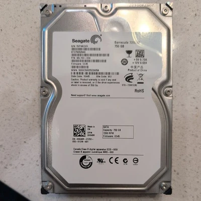 ⭐️⭐️⭐️⭐️⭐️ HDD Hard Drive SATA Desktop 3.5" Seagate ST3750528AS 750GB 9SL153-516 - Image 1 of 4