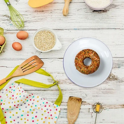 Lot de 6 assiettes à dîner en émail vintage, plats de service pour pique- , - Photo 1/4
