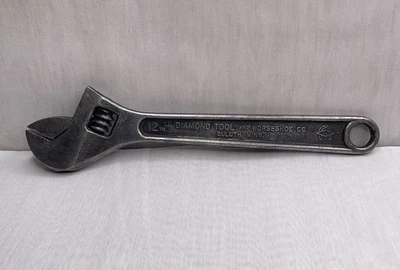 "Llave ajustable Diamond Tool & Horseshoe Co. de colección 12"" diamante EE. UU. Leer" Foto 1 de 4
