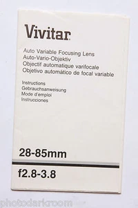 Vivitar 28-85 Lens Instruction Manual Book - English De Fr Es - 1978 - USED B14 - Picture 1 of 2