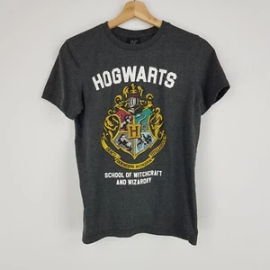 Harry Potter Kids Size 14 Dark Grey  Hogwarts School Banner Crest T-Shirt - Picture 1 of 13