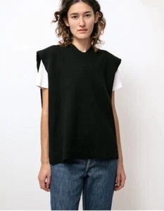 NEW Camiel Fortgens CF.12.03.01 HEAVY RIB SPENCER POLYESTER KNIT BLACK XXS - Picture 1 of 8