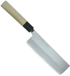 KANETSUNE Nakiri 165mm Blue Steel #2 W/ Iron Migaki Finish Magnolia Wood KC-435 - Picture 1 of 1