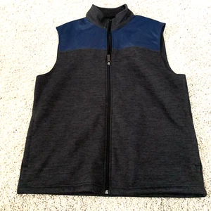 IZOD Vest Mens Medium Fleece-Lined Blue Full Zip Golf Outdoor Casual Pockets - Picture 1 of 6