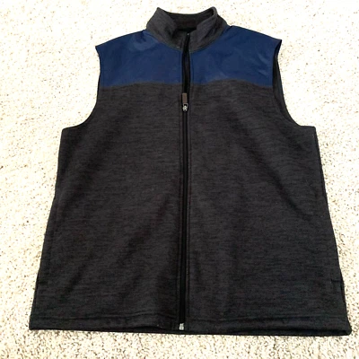 IZOD Vest Mens Medium Fleece-Lined Blue Full Zip Golf Outdoor Casual Pockets - Image 1 of 4