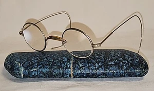 Occhiali Nichel Vintage Lunetta con Staffa Elastica Telaio Telaio con Astuccio - Foto 1 di 7