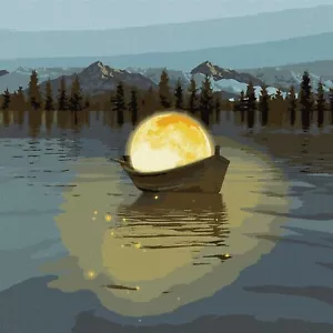 Ideyka Painting by Numbers kit Moon boat with metallic paints KHO5031 - Picture 1 of 1