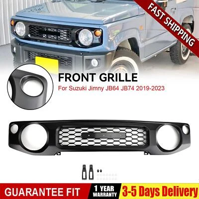 Honeycomb Front Bumper Grill Grille Fit Suzuki Jimny JB74 2019-23 Black US A - Image 1 of 4