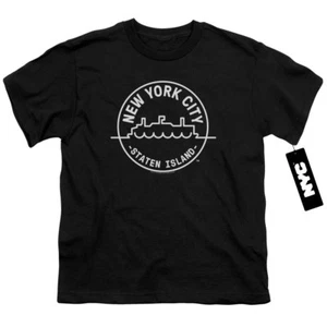 NYC Kids T-Shirt New York City Staten Island Black Tee - Picture 1 of 2