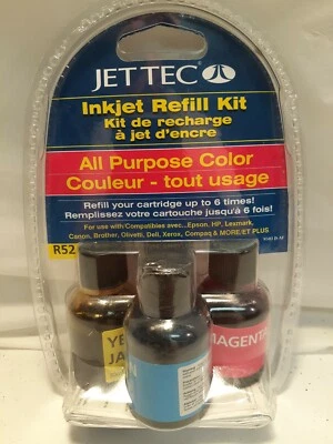 Jettec All purpose Color Inkjet Refill Kit For Canon, Brother, Xerox, Dell... - Image 1 of 4