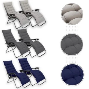 Zero Gravity 2x Padded Reclining Cushion Chair SunLounger Outdoor Adjustable Set - Picture 1 of 41