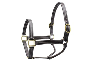 Derby Originals Triple Costura Cuero Premium Caballo Halter sin Broche de Garganta - Imagen 1 de 2
