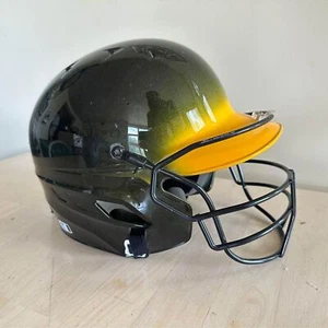 Schutt Softball Youth Batting Helmet, Black and Yellow - Picture 1 of 5