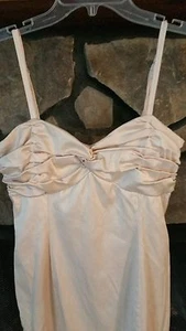 Vestido para damas estilo cóctel talla S/M correas de espagueti color crema - Imagen 1 de 6