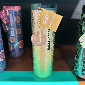 Starbucks Wicked Gold Crackle Cup Tumbler 16 oz with Gold Oz Charm - Picture 1 of 7