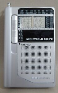 GRUNDIG MINI WORLD 100 PE AM/FM Stereo  Short Wave 1-6 Band Radio TESTED WORKS