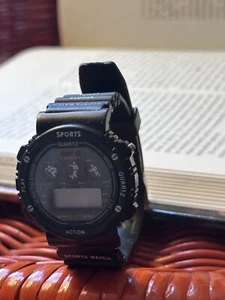 Vintage Kellogg's Olympic Digital Watch Unisex Black Quartz Retro USA Rubber - Picture 1 of 8
