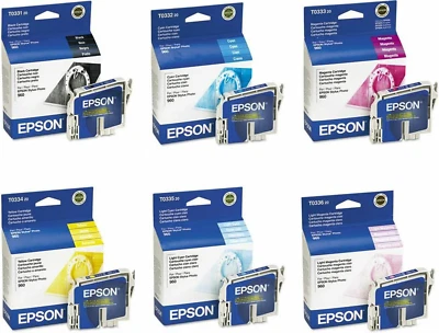 New Genuine Epson 33 Black Color 6PK Ink Cartridges Stylus Photo 960 - Image 1 of 2