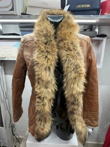 Giacca Cappotto MASTERPELLE donna in pelle colore marrone taglia 46 cod. AM133 - Picture 1 of 7