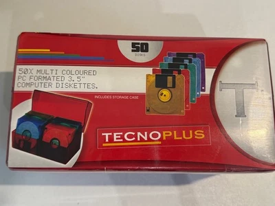 Tecno Plus 50x Multi Coloured 3.5'' Computer Diskettes PC Formated - Image 1 of 3