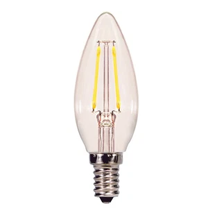 Satco B11 E12 (C&elabra) Filament LED Bulb Warm White 25 Watt 2 pk (2-Pack) - Picture 1 of 2