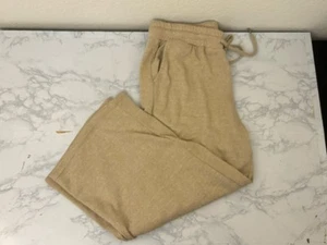 Time and Tru Pants Womens Size M 8-10 High Rise Relaxed Cropped Pull On Tan L1 - Picture 1 of 6