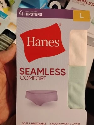 Hanes Girls Tween Underwear Seamless Hipster 4-Pack Soft Light Assorted Colors L - Imagem 1 de 4