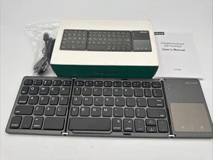 Jelly Comb grau kabellos integriertes Touchpad Bluetooth faltbare QWERTZ-Tastatur - Bild 1 von 11