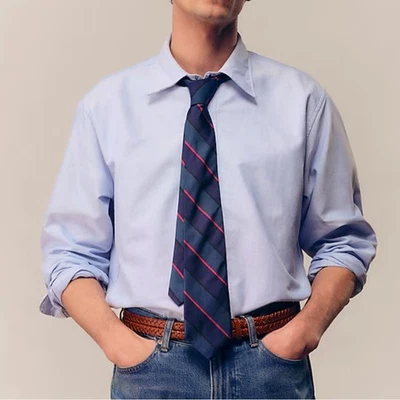 J. Camisa de vestir Crew Ludlow Premium algodón fino talla 15 33 azul Foto 1 de 4