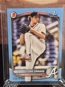 🔥2025 Bowman Luke Sinnard 1st Bowman Sky Blue /499 (RC) Atlanta Braves - Picture 1 of 2