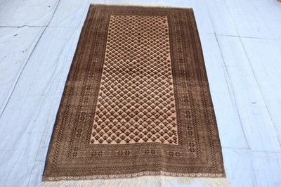 3'8x6'2 ft Beige Antique Bidjar Rug, Handmade Vintage Tribal Rug-Living Room Rug - Image 1 of 4