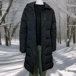 GAP Long Down Coat Belted Women’s S Black - Picture 1 of 14